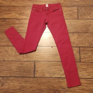 Blue Asphalt women's size 0 red skinny denim jeans